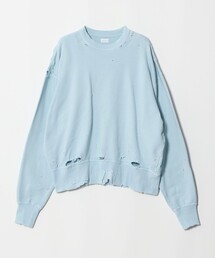 【別注】＜KURO for 6＞MORE DAMAGE CREW NECK SWEAT/スウェット