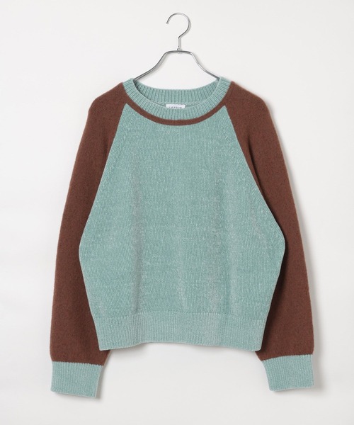 LEPSIM（レプシィム）の「MOUL／ラグラン切り替えニット　1055915（ニット/セーター・レディース・グレー系その他/ブルー系その他/グレイッシュベージュ/ホワイト系その他・FREE）」の4枚目の写真