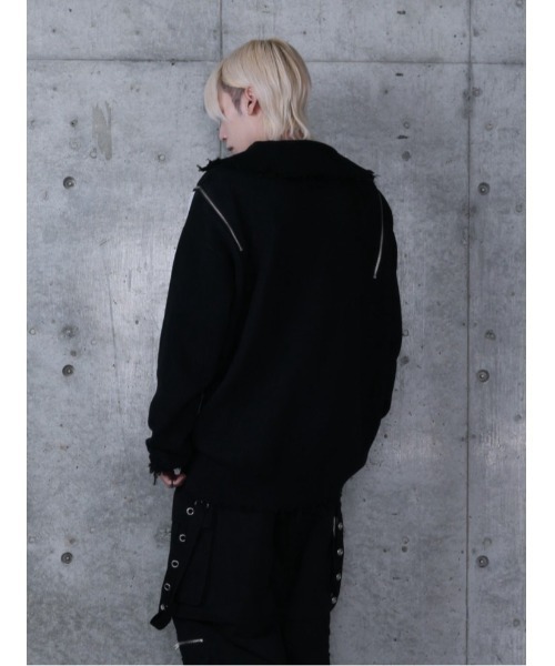 Amilige(アミリージュ)の「ハートクロスバイカラーZIPニット(ニット/セーター・レディース・ブラック×レッド/ブラック×パープル/ブラック×ホワイト・FREE)」の19枚目の写真