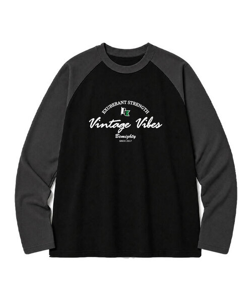 BEMIGHTY(ビーマイティー)の「ヴィンテージ VIVE オーバーサイズ ラグラン長袖Tシャツ(Tシャツ/カットソー・メンズ・ホワイト/クリーム/ブラック・LARGE/X-LARGE/XX-LARGE)」の2枚目の写真