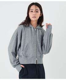 前開きショート丈パーカ レディース TC裏毛