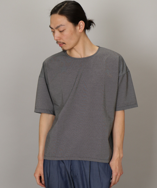 Lui's（ルイス）の「Lui's(ルイス) ストライプBIG Tシャツ（Tシャツ/カットソー・メンズ・ブラック/ネイビー・SMALL/MEDIUM）」の2枚目の写真