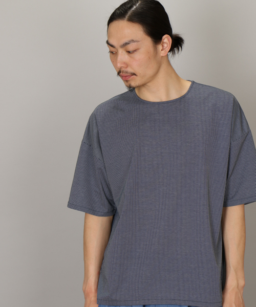 Lui's（ルイス）の「Lui's(ルイス) ストライプBIG Tシャツ（Tシャツ/カットソー・メンズ・ブラック/ネイビー・SMALL/MEDIUM）」の7枚目の写真