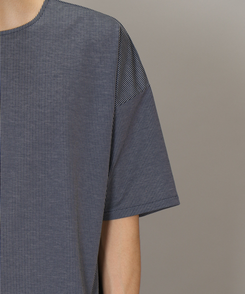 Lui's（ルイス）の「Lui's(ルイス) ストライプBIG Tシャツ（Tシャツ/カットソー・メンズ・ブラック/ネイビー・SMALL/MEDIUM）」の8枚目の写真