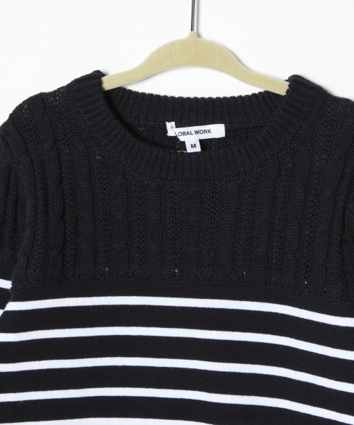 GLOBAL WORK（グローバルワーク）の「【キッズ】ニットキリカエTシャツ長袖/724869（Tシャツ/カットソー・キッズ・ブラック/ネイビー/グレー・SMALL/LARGE/MEDIUM/X-LARGE）」の5枚目の写真