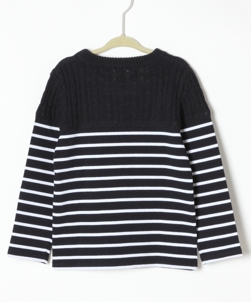 GLOBAL WORK（グローバルワーク）の「【キッズ】ニットキリカエTシャツ長袖/724869（Tシャツ/カットソー・キッズ・ブラック/ネイビー/グレー・SMALL/LARGE/MEDIUM/X-LARGE）」の4枚目の写真