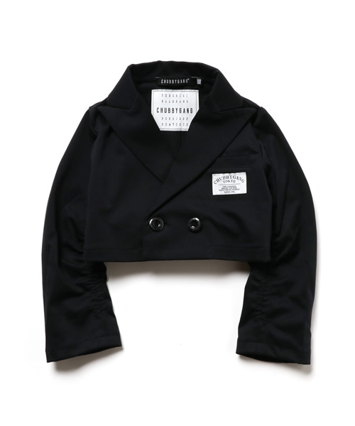 CHUBBYGANG（チャビーギャング）の「アジャスタブルショートジャケット（ブルゾン・キッズ・グレー/ブラック・130/100/120/140/160/150/110）」の2枚目の写真