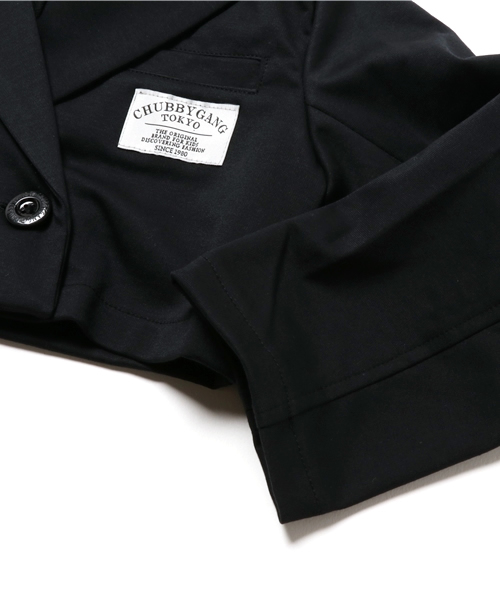 CHUBBYGANG（チャビーギャング）の「アジャスタブルショートジャケット（ブルゾン・キッズ・グレー/ブラック・130/100/120/140/160/150/110）」の6枚目の写真