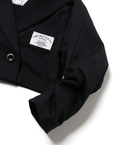 CHUBBYGANG（チャビーギャング）の「アジャスタブルショートジャケット（ブルゾン・キッズ・グレー/ブラック・130/100/120/140/160/150/110）」の8枚目の写真