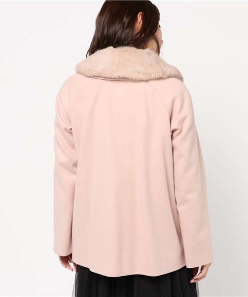 BLUE LABEL CRESTBRIDGE（ブルーレーベルクレストブリッジ）の「ビーバーメルトン　トッパーコート（その他アウター・レディース・ブラック/ピンク/ベージュ・38/36）」の6枚目の写真