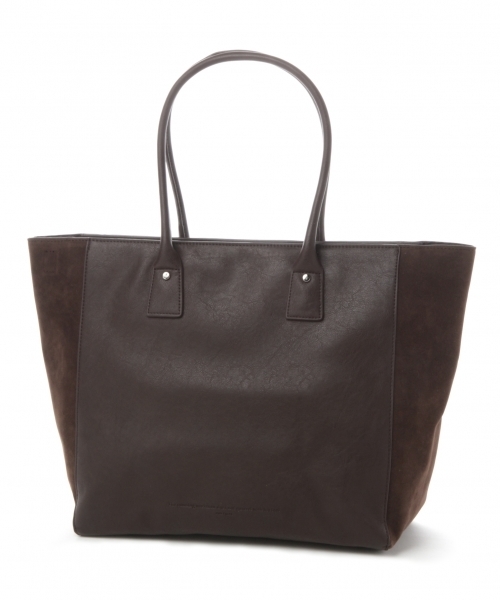 RAGEBLUE（レイジブルー）の「＜2WAY仕様＞フェイクレザーコンビトートBAG/735555（トートバッグ・メンズ・ブラック/ダークブラウン・FREE）」の2枚目の写真