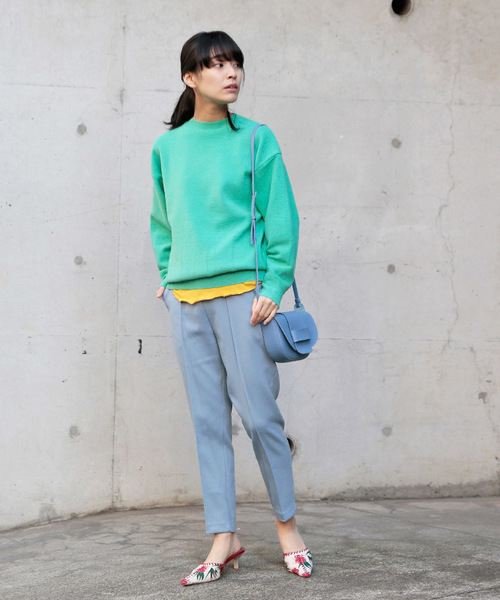 Ameri（アメリ）の「COLOR OVER KNIT（ニット/セーター・レディース・グリーン/ピンク/オレンジ・FREE）」の4枚目の写真