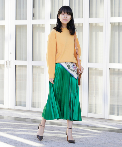 Ameri（アメリ）の「COLOR OVER KNIT（ニット/セーター・レディース・グリーン/ピンク/オレンジ・FREE）」の6枚目の写真