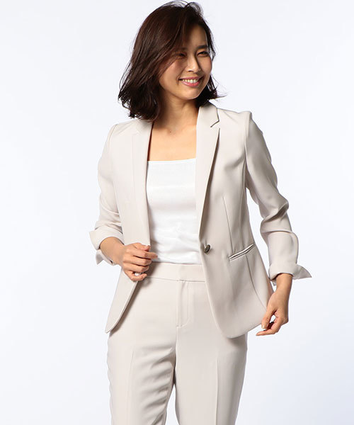 【セットアップ】NOLLEY'S sophi バックサテンジャケット&スカート ノーリーズソフィー NOLLEY'S sophi ボンディングジョーゼット両