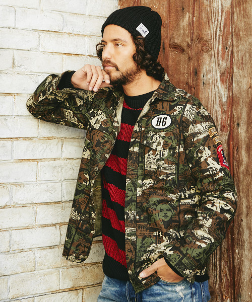 HYSTERIC GLAMOUR（ヒステリックグラマー）の「長袖ミリタリーSH（シャツ/ブラウス・メンズ・カーキ/グリーン系カモフラージュ/ブラック・SMALL/MEDIUM/LARGE）」の3枚目の写真