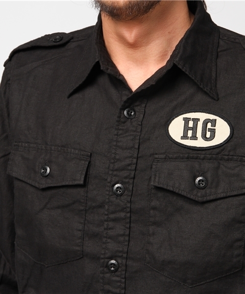 HYSTERIC GLAMOUR（ヒステリックグラマー）の「長袖ミリタリーSH（シャツ/ブラウス・メンズ・カーキ/グリーン系カモフラージュ/ブラック・SMALL/MEDIUM/LARGE）」の6枚目の写真