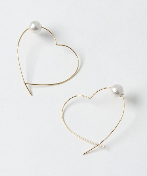 TONE SELECT GOODS(トーンセレクトグッズ)の「【Kodemari】heart hoop ピアス(ピアス(両耳用)・レディース・その他・FREE)」の1枚目の写真