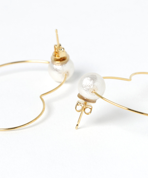 TONE SELECT GOODS(トーンセレクトグッズ)の「【Kodemari】heart hoop ピアス(ピアス(両耳用)・レディース・その他・FREE)」の2枚目の写真