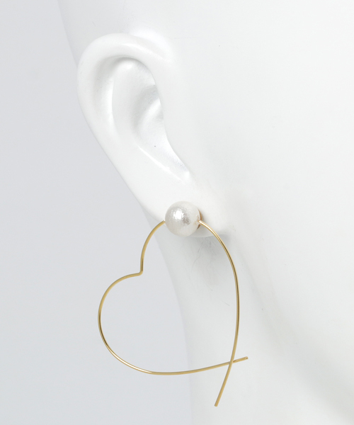 TONE SELECT GOODS(トーンセレクトグッズ)の「【Kodemari】heart hoop ピアス(ピアス(両耳用)・レディース・その他・FREE)」の3枚目の写真