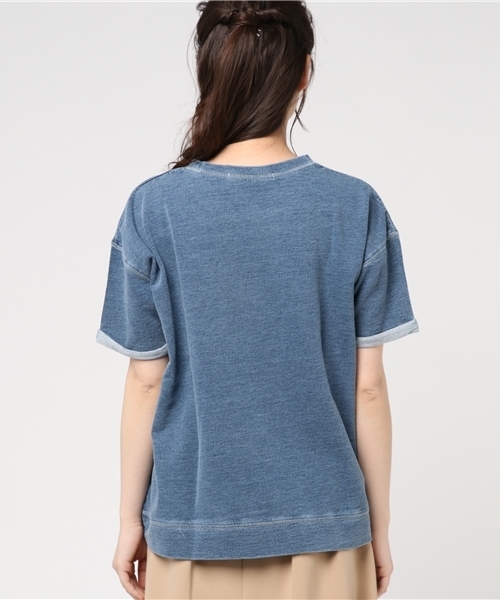 VENCEEXCHANGE（ヴァンスエクスチェンジ）の「デニムクルーネックプルオーバー                    　　　（Tシャツ/カットソー・レディース・ブルー・MEDIUM）」の4枚目の写真