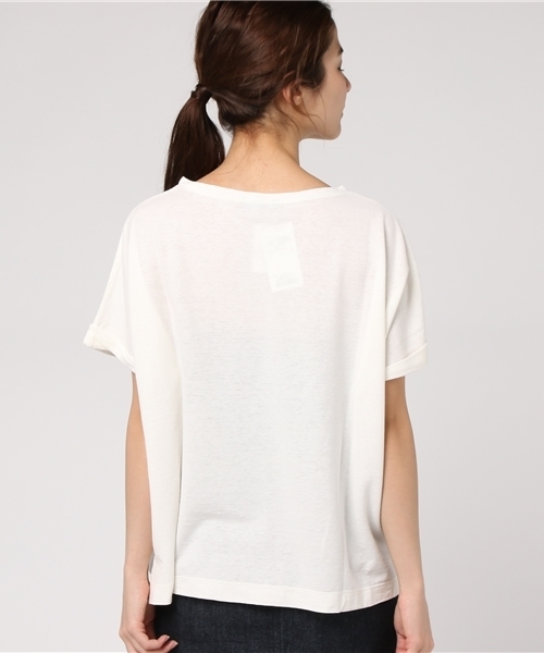 SHIPS(シップス)の「PrimaryNavyLabel:コットンリネンポケットTee(Tシャツ/カットソー・レディース・キャメル/ブラック/オフホワイト・ONE SIZE)」の9枚目の写真