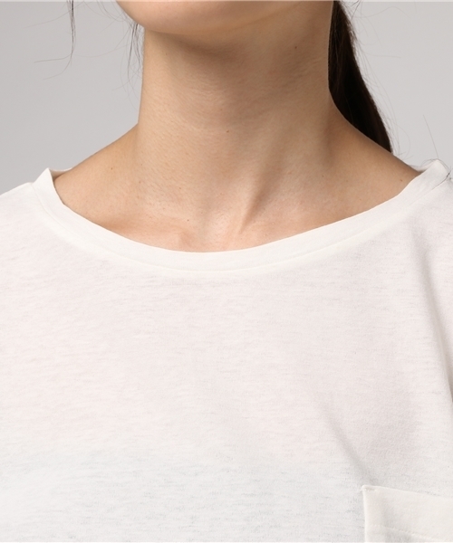 SHIPS(シップス)の「PrimaryNavyLabel:コットンリネンポケットTee(Tシャツ/カットソー・レディース・キャメル/ブラック/オフホワイト・ONE SIZE)」の10枚目の写真