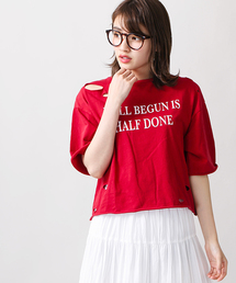 WEGO/ダメージロックカットソー