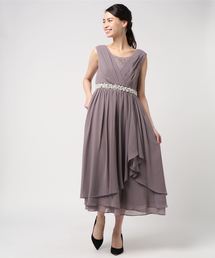 MARLENE JOBERT | 結婚式お呼ばれロング丈ドレープ素敵なワンピース(ドレス)