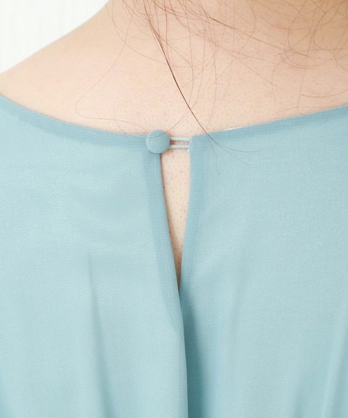 MARLENE JOBERT（マルレーヌ　ジョベル）の「ウエストビジュ ロング丈ドレープドレスワンピース（ドレス・レディース・ミント/ネイビー/ブラック/スモークピンク・L/M/LL）」の12枚目の写真