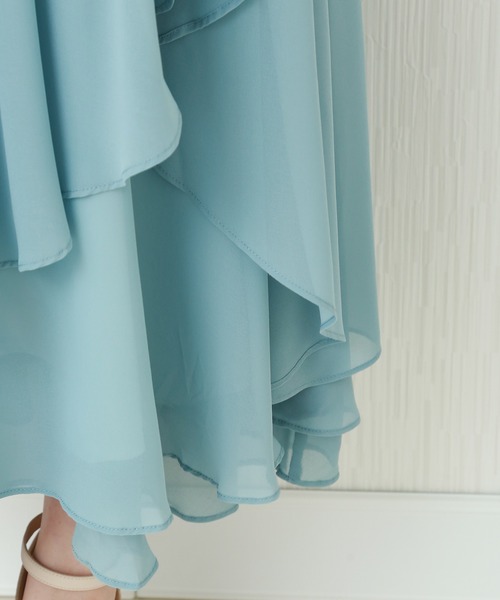 MARLENE JOBERT（マルレーヌ　ジョベル）の「ウエストビジュ ロング丈ドレープドレスワンピース（ドレス・レディース・ミント/ネイビー/ブラック/スモークピンク・L/M/LL）」の10枚目の写真