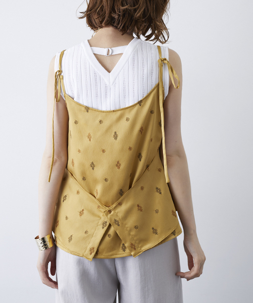 STUDIOUS（ステュディオス）の「【STUDIOUS】小紋モチーフキャミソール（キャミソール・レディース・マスタード/ブラック・FREE）」の8枚目の写真