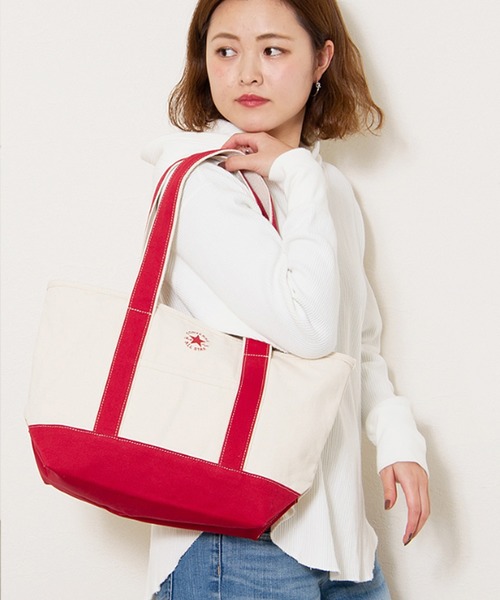 CONVERSE（コンバース）の「【CONVERSE】CANVAS TOTE BAG/トートバッグ/キャンバス/手提げ/コンバース（トートバッグ・レディース・ネイビー/ブラック/ピンク/ライトグリーン/レッド/ホワイト/ブラック系その他/グレー/ベージュ/ベージュ系その他/グリーン/ライトブラウン/ブルー系/アイボリー/レッド系その他/チャコール/ベージュ系その他3/カーキ系/エンジ・FREE）」の18枚目の写真