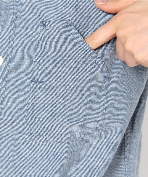 BEAMS BOY（ビームスボーイ）の「BEAMS BOY / インディゴ起毛 超チビレギュラー（シャツ/ブラウス・レディース・サックスブルー/ブルー/ネイビー・ONE SIZE）」の8枚目の写真