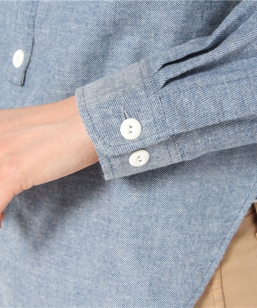 BEAMS BOY（ビームスボーイ）の「BEAMS BOY / インディゴ起毛 超チビレギュラー（シャツ/ブラウス・レディース・サックスブルー/ブルー/ネイビー・ONE SIZE）」の9枚目の写真