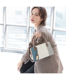 Clelia | [Clelia/クレリア] ミニショルダーバッグ がま口＆ファスナー レディース トリコロールカラー(ショルダーバッグ)