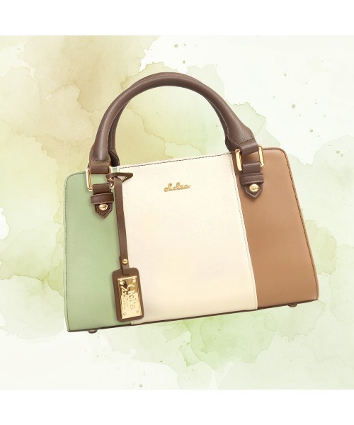 Clelia（クレリア）の「トリコロールカラーがま口＆ファスナーミニショルダーバッグ（ショルダーバッグ・レディース・ブルー系その他/ブルー系その他2/ピンク系その他/桜/ブルー系その他3/ブラウン系その他/グリーン系その他/グリーン系その他2/イエロー系その他/ふじ色系/ブラウン系その他2/B/A/C/D・ONE SIZE）」の13枚目の写真