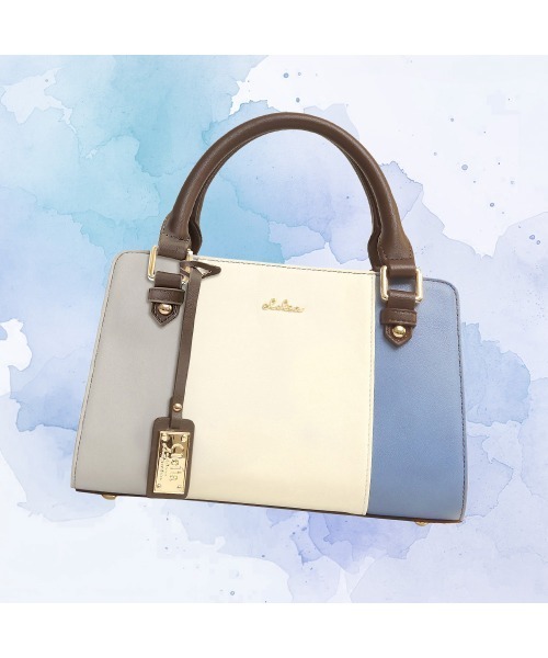 Clelia（クレリア）の「トリコロールカラーがま口＆ファスナーミニショルダーバッグ（ショルダーバッグ・レディース・ブルー系その他/ブルー系その他2/ピンク系その他/桜/ブルー系その他3/ブラウン系その他/グリーン系その他/グリーン系その他2/イエロー系その他/ふじ色系/ブラウン系その他2/B/A/C/D・ONE SIZE）」の14枚目の写真