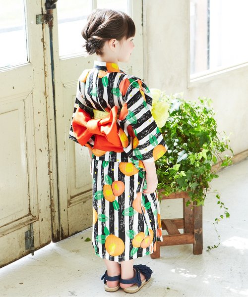 apres les cours（アプレレクール）の「つばき柄浴衣セット（浴衣・キッズ・レッド/ピンク・120/100/110/130/140）」の5枚目の写真