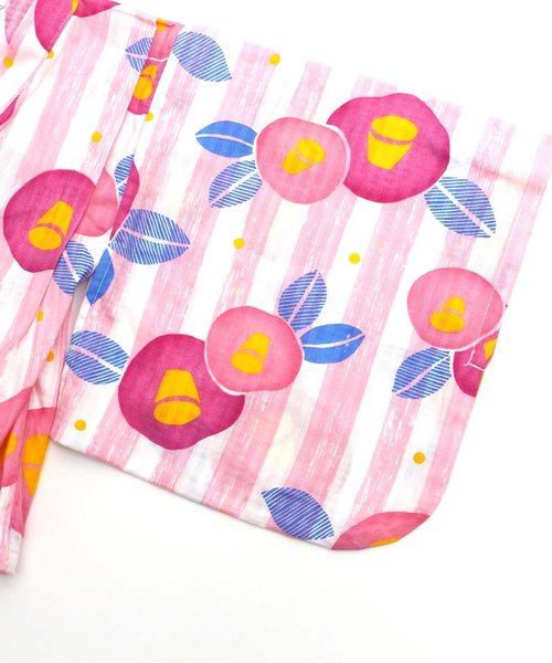 apres les cours（アプレレクール）の「つばき柄浴衣セット（浴衣・キッズ・レッド/ピンク・120/100/110/130/140）」の15枚目の写真