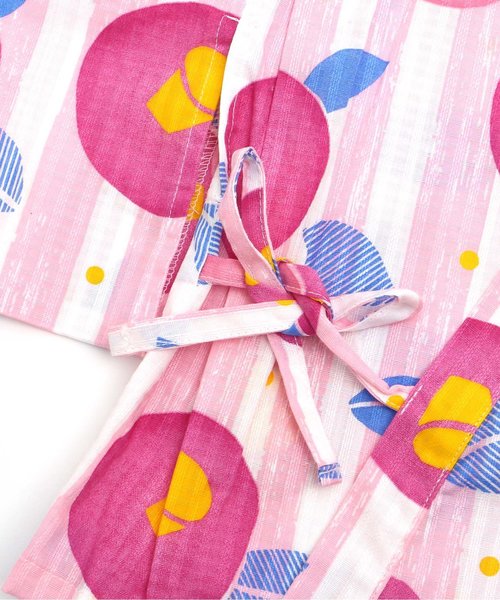 apres les cours（アプレレクール）の「つばき柄浴衣セット（浴衣・キッズ・レッド/ピンク・120/100/110/130/140）」の16枚目の写真