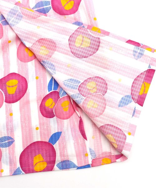 apres les cours（アプレレクール）の「つばき柄浴衣セット（浴衣・キッズ・レッド/ピンク・120/100/110/130/140）」の18枚目の写真