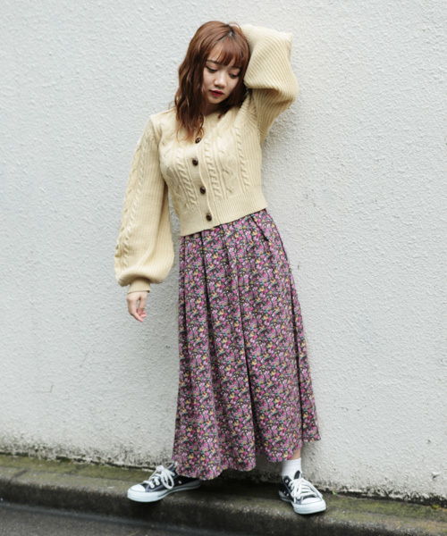 apres jour（アプレジュール）の「ヴィンテージフラワーフレアスカート【ZOZOTOWN限定アイテム】（スカート・レディース・レッド系その他/ダークブラウン・フリー）」の16枚目の写真