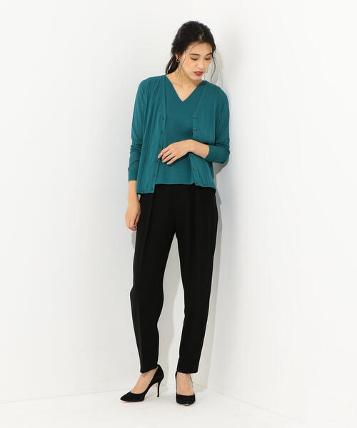 Jewel Changes（ジュエルチェンジズ）の「●JOC バックメタルノースリーブ インナーツイン / ツインニット / ツインカーデ（カーディガン/ボレロ・レディース・ピンク/オフホワイト/ダークグリーン/ブラック・FREE）」の18枚目の写真