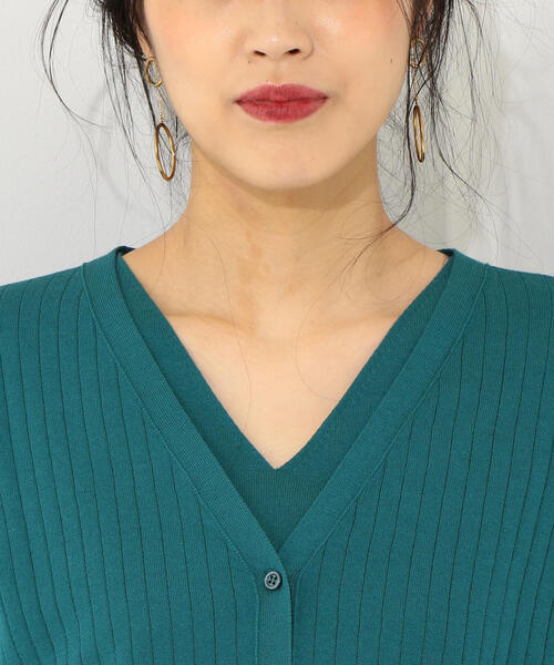 Jewel Changes（ジュエルチェンジズ）の「●JOC バックメタルノースリーブ インナーツイン / ツインニット / ツインカーデ（カーディガン/ボレロ・レディース・ピンク/オフホワイト/ダークグリーン/ブラック・FREE）」の12枚目の写真