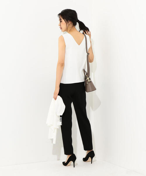 Jewel Changes（ジュエルチェンジズ）の「●JOC バックメタルノースリーブ インナーツイン / ツインニット / ツインカーデ（カーディガン/ボレロ・レディース・ピンク/オフホワイト/ダークグリーン/ブラック・FREE）」の13枚目の写真