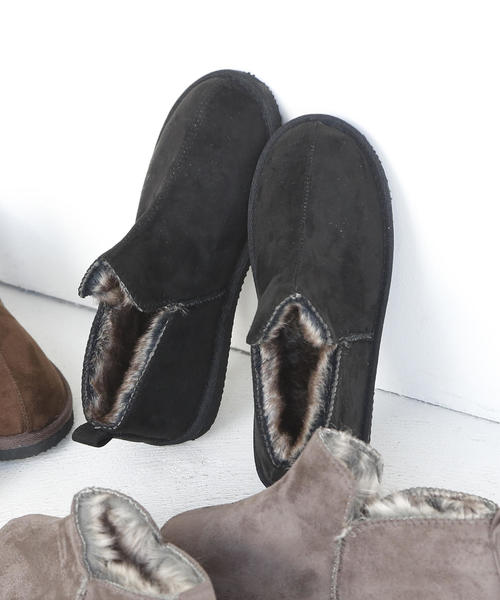 coen（コーエン）の「【昨年大人気】エコファーショートブーツ（ブーツ・レディース・グレー/ブラック/ダークブラウン・MEDIUM/SMALL/LARGE）」の5枚目の写真