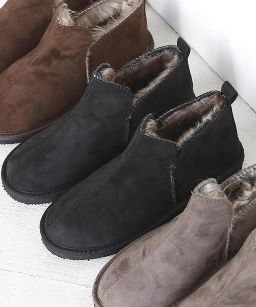 coen（コーエン）の「【昨年大人気】エコファーショートブーツ（ブーツ・レディース・グレー/ブラック/ダークブラウン・MEDIUM/SMALL/LARGE）」の8枚目の写真