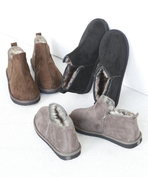 coen（コーエン）の「【昨年大人気】エコファーショートブーツ（ブーツ・レディース・グレー/ブラック/ダークブラウン・MEDIUM/SMALL/LARGE）」の14枚目の写真