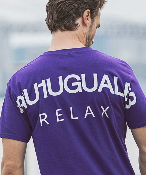 1PIU1UGUALE3  RELAX （ウノピゥウノウグァーレトレ リラックス）の「1PIU1UGUALE3 RELAX(ウノピゥウノウグァーレトレ リラックス)バックロゴプリントTシャツ（Tシャツ/カットソー・メンズ・ホワイト/ブラック/ブルー/パープル/ダークグリーン/ライトブルー/チャコールグレー/ピンク/ネイビー・SMALL/MEDIUM/LARGE/X-LARGE/XX-LARGE）」の16枚目の写真