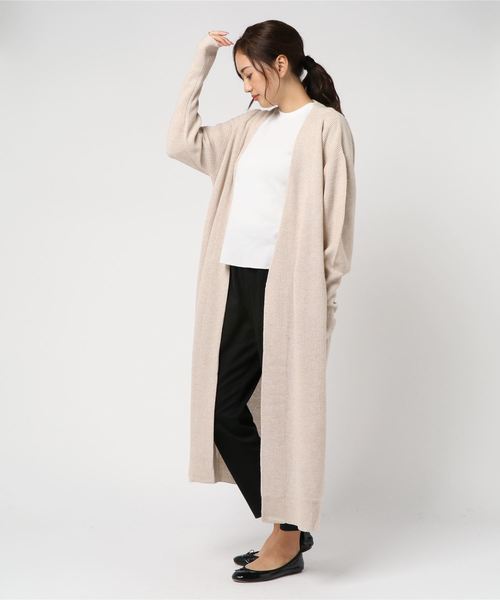 CASA FLINE(カーサフライン)の「ウールカシミヤロングカーディガン(カーディガン/ボレロ・レディース・ブラック/アイボリー・FREE)」の5枚目の写真